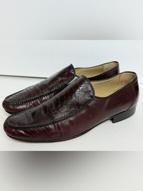 Vintage 1970s Bruno Magli Ostrich Leg Leather Loafers -RARE- Handmade Size 11M